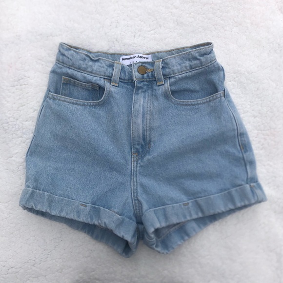 American Apparel High Rise Denim Shorts